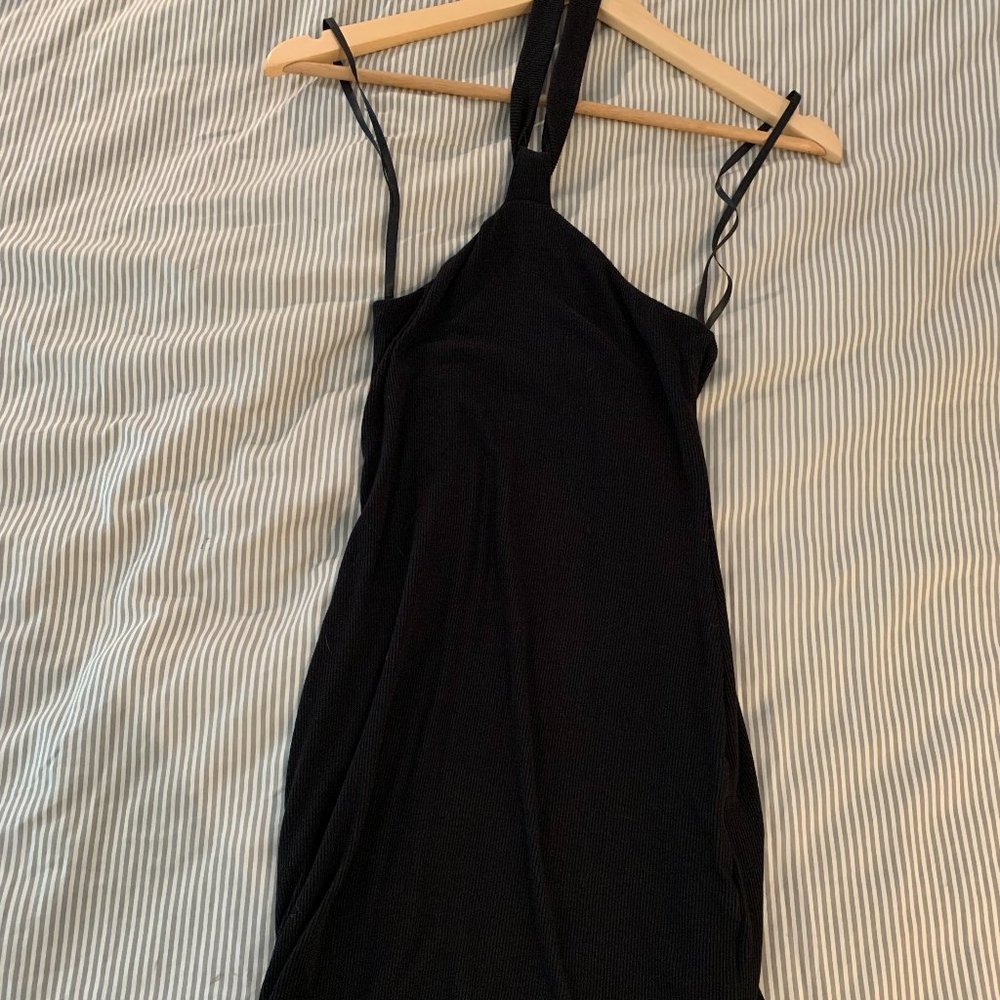 LNA Knotted Halter Dress | Black | Size Small